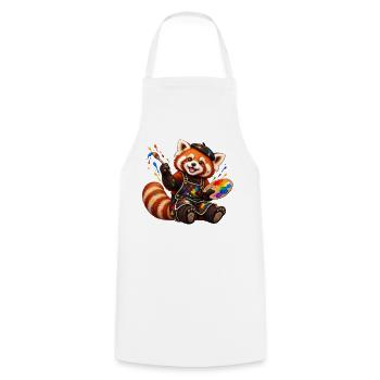 Red Panda Künstler mit Farbpalette - Kochschürze - Weiß - Vorne - AI Model Male 185 dark (185cm)