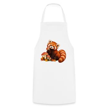 Roter Panda mit Waldpilzen - Kochschürze - Weiß - Vorne - AI Model Male 185 dark (185cm)