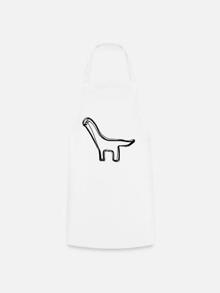 Dino handgezeichnet - Kochschürze - Weiß