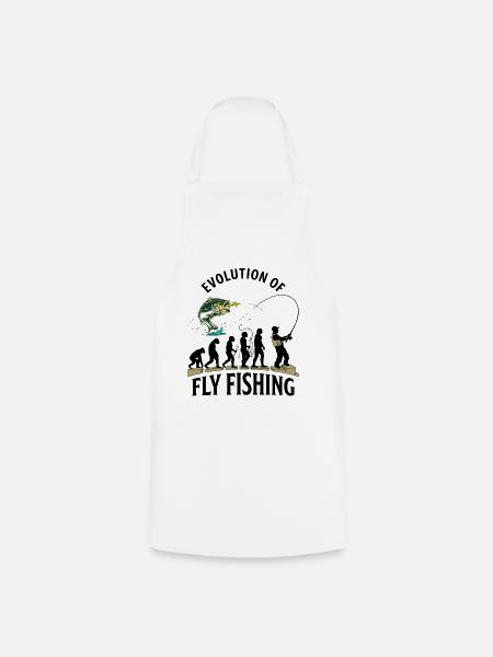 Evolution Fliegenfischerhumor - Kochschürze - Weiß
