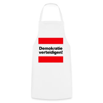 DEMOKRATIE VERTEIDIGEN KLARES STATEMENT GEGEN AFD - Kochschürze - Weiß - Vorne - AI Model Male 185 dark (185cm)