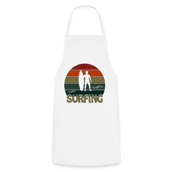 Surfing Sunset Man - Kochschürze - Weiß - Vorne - AI Model Male 185 dark (185cm)