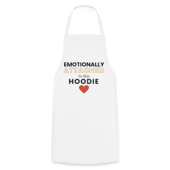 Emotional an diesen Hoodie gebunden - Kochschürze - Weiß - Vorne - AI Model Male 185 dark (185cm)