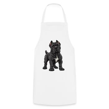 Cane Corso Kawaii Style – Süßer großer Hund - Kochschürze - Weiß - Vorne - AI Model Male 185 dark (185cm)