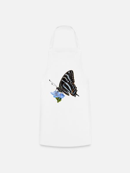 Schmetterling Schwarzer Tiger - Kochschürze - Weiß