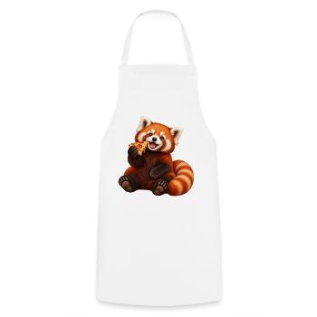 Pizza-liebender Roter Panda - Kochschürze - Weiß - Vorne - AI Model Male 185 dark (185cm)