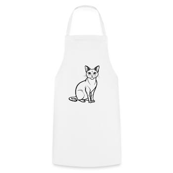 Siamkatze - Kochschürze - Weiß - Vorne - AI Model Male 185 dark (185cm)