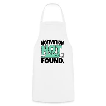 Chat-Humor – Motivation nicht gefunden - Kochschürze - Weiß - Vorne - AI Model Male 185 dark (185cm)