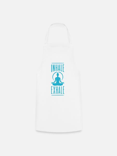 Inhale Exhale Yoga Meditation Spruch - Kochschürze - Weiß