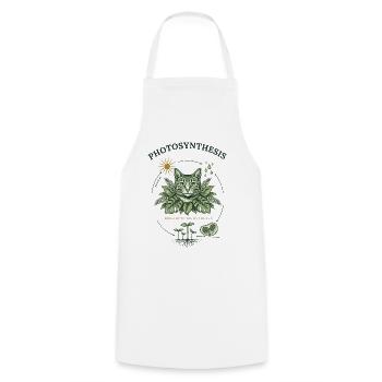 Vintage-Photosynthese-Katzen-Botanisches Design - Kochschürze - Weiß - Vorne - AI Model Male 185 dark (185cm)