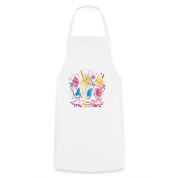 Eisbecher Vaporwave - Kochschürze - Weiß - Vorne - AI Model Male 185 dark (185cm)