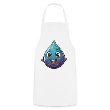Fröhlicher Wassertropfen Cartoon - Kochschürze - Weiß - Vorne - AI Model Male 185 dark (185cm)