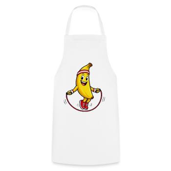 Bananen-Springseil Spaß - Kochschürze - Weiß - Vorne - AI Model Male 185 dark (185cm)