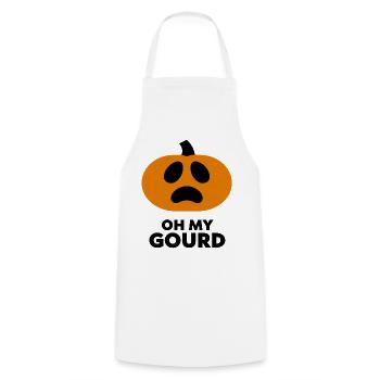 Oh My Gourd: Frightened Pumpkin Icon - Kochschürze - Weiß - Vorne - AI Model Male 185 dark (185cm)