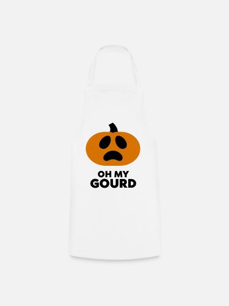 Oh My Gourd: Frightened Pumpkin Icon - Kochschürze - Weiß