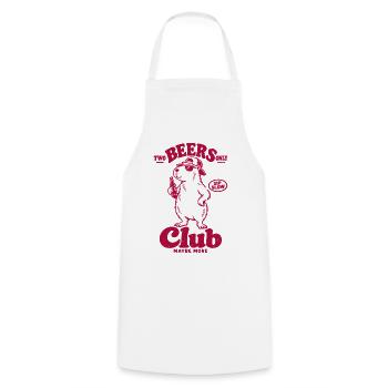 Rotes Capybara Bierclub – Sip Slow, Club More - Kochschürze - Weiß - Vorne - AI Model Male 185 dark (185cm)