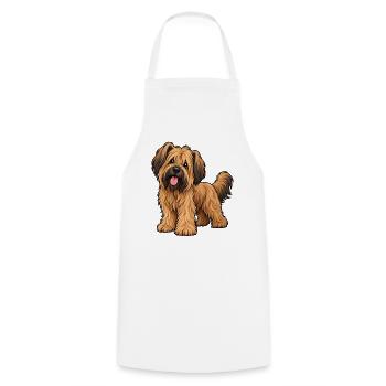 Briard Kawaii Style – Süßer Hütehund - Kochschürze - Weiß - Vorne - AI Model Male 185 dark (185cm)