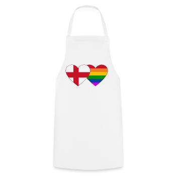 England Regenbogen Flagge Herz - Kochschürze - Weiß - Vorne - AI Model Male 185 dark (185cm)