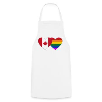 Kanada Regenbogen Flagge Herz - Kochschürze - Weiß - Vorne - AI Model Male 185 dark (185cm)