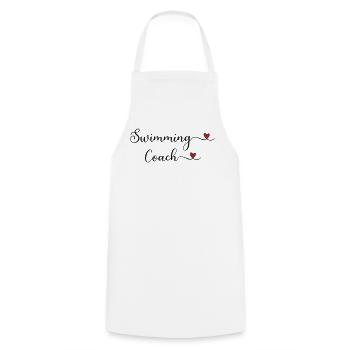 Schwimmtrainer-Typografie mit Herz - Kochschürze - Weiß - Vorne - AI Model Male 185 dark (185cm)