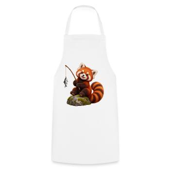 Roten Panda angeln mit wenig Fang - Kochschürze - Weiß - Vorne - AI Model Male 185 dark (185cm)