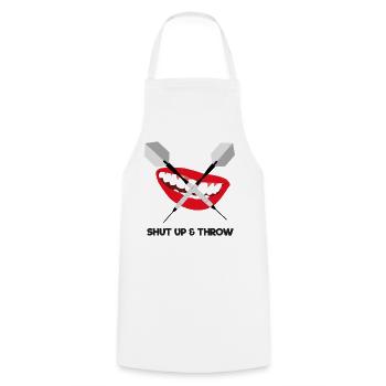 Shut up and throw (dark) - Kochschürze - Weiß - Vorne - AI Model Male 185 dark (185cm)