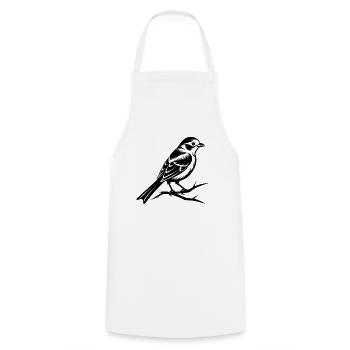 Kleiner Singvogel - Kochschürze - Weiß - Vorne - AI Model Male 185 dark (185cm)