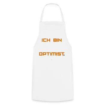 ICH_BIN_OPTIMIST-_ Part 1 - Kochschürze - Weiß - Vorne - AI Model Male 185 dark (185cm)