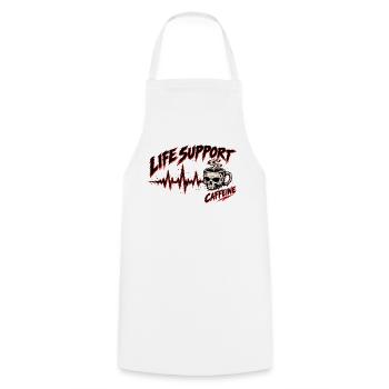 Life Support Skull Coffee Tee - Kochschürze - Weiß - Vorne - AI Model Male 185 dark (185cm)