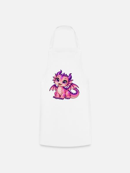 Kawaii Pink Dragon - Kochschürze - Weiß
