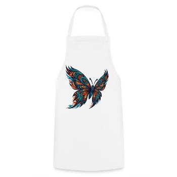 Orangefarbener Schmetterling der amerikanischen Ur - Kochschürze - Weiß - Vorne - AI Model Male 185 dark (185cm)