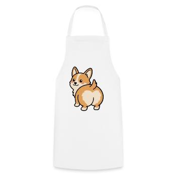 Süßer Corgi-Po Kawaii Fluffy Dog Heart Po Geschenk - Kochschürze - Weiß - Vorne - AI Model Male 185 dark (185cm)