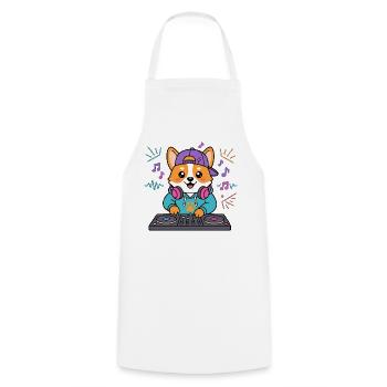 Süßer Corgi-DJ mit Kopfhörern Lustiger Musikliebhaber - Kochschürze - Weiß - Vorne - AI Model Male 185 dark (185cm)