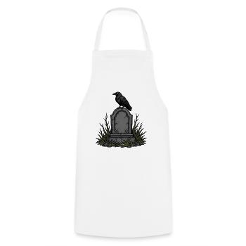 Halloween Grabstein Rabe Friedhof Grusel Shirt - Kochschürze - Weiß - Vorne - AI Model Male 185 dark (185cm)