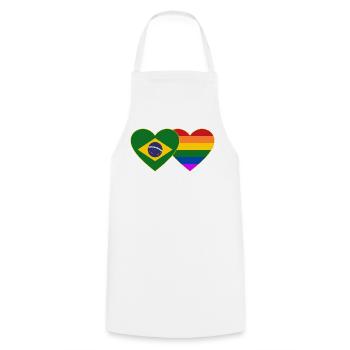 Brasilien Regenbogen Flagge Herz - Kochschürze - Weiß - Vorne - AI Model Male 185 dark (185cm)
