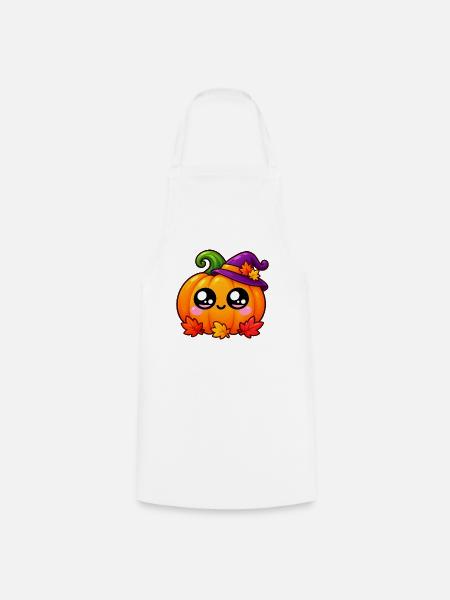 Kawaii Pumpkin Halloween-Hut - Kochschürze - Weiß
