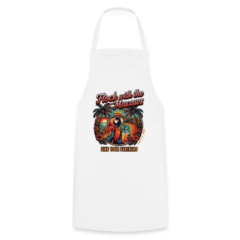 Papagei Hawaii Urlaub Ara Retro Sommer Cocktail - Kochschürze - Weiß - Vorne - AI Model Male 185 dark (185cm)