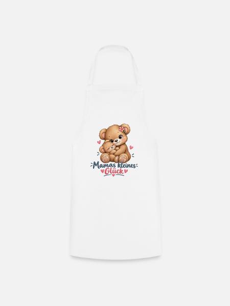 Mamas Kleines Glück Kuschelbär - Kochschürze - Weiß