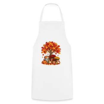 Der Herbst ist mein Lieblingsherbstbaum - Kochschürze - Weiß - Vorne - AI Model Male 185 dark (185cm)