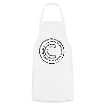Copyrightzeichen handgezeichnet - Kochschürze - Weiß - Vorne - AI Model Male 185 dark (185cm)