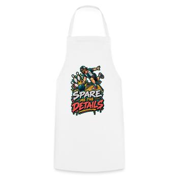 Spare mir die Details – Bowling Cartoon - Kochschürze - Weiß - Vorne - AI Model Male 185 dark (185cm)