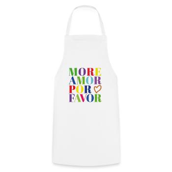 More Amor por Favor - Kochschürze - Weiß - Vorne - AI Model Male 185 dark (185cm)