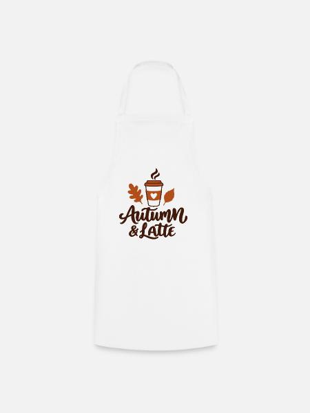 Herbst- und Latte-Cozy Herbstkaffee-Liebhaber - Kochschürze - Weiß