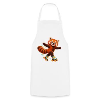 Rollschuhlaufender Red Panda - Kochschürze - Weiß - Vorne - AI Model Male 185 dark (185cm)