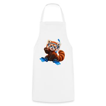 Tauchender Red Panda - Kochschürze - Weiß - Vorne - AI Model Male 185 dark (185cm)
