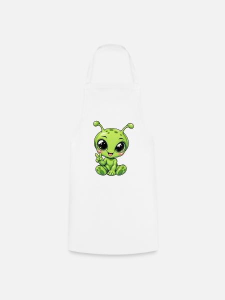 Alien Kawaii Style – Süßer Außerirdischer - Kochschürze - Weiß