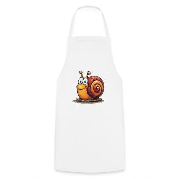 Fröhlicher Schnirkelschnecke Cartoon - Kochschürze - Weiß - Vorne - AI Model Male 185 dark (185cm)