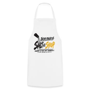 Graffiti-Skript-Burst-Logo - Kochschürze - Weiß - Vorne - AI Model Male 185 dark (185cm)