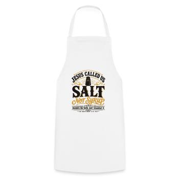 Jesus Salt Not Syrup Geistliches Zitat-Kunstwerk - Kochschürze - Weiß - Vorne - AI Model Male 185 dark (185cm)