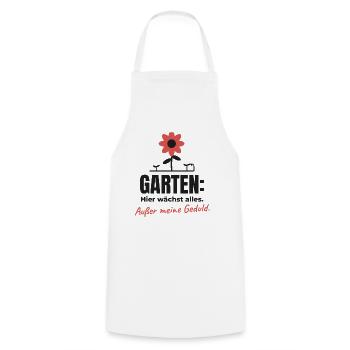 Garten: Alles wächst außer Geduld – Shirt - Kochschürze - Weiß - Vorne - AI Model Male 185 dark (185cm)
